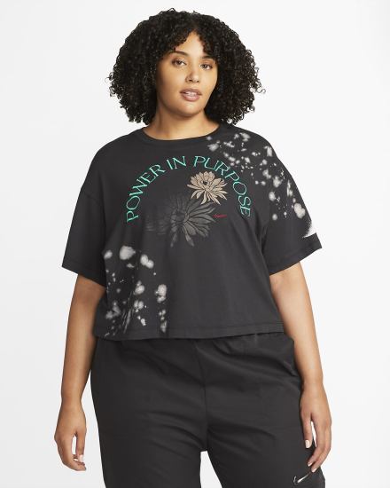 Camiseta Nike Sportswear Boxy (Plus Size) Mujer Negras | YPBOQ-7218