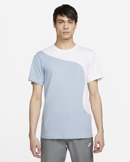 Camiseta Nike Sportswear Color Clash Hombre Azules Blancas | HXRTE-0129