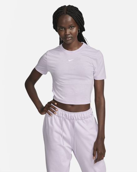 Camiseta Nike Sportswear Essential Crop Top Mujer Moradas | JPDZX-3621