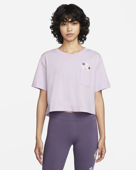 Camiseta Nike Sportswear Essential Cropped Mujer Moradas | DKATN-1562