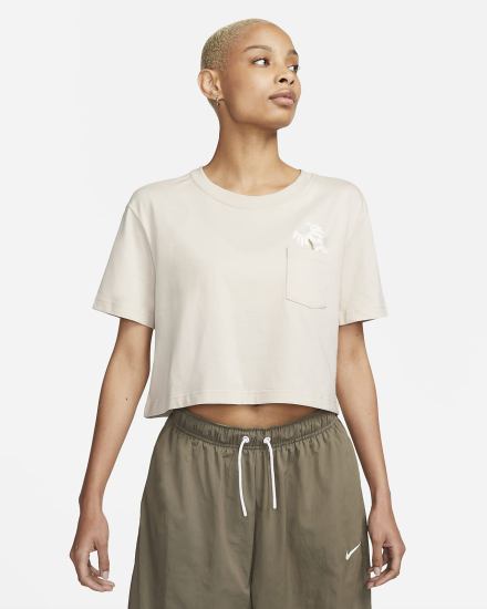 Camiseta Nike Sportswear Essential Cropped Mujer Marrones Claro | SFLXR-6497