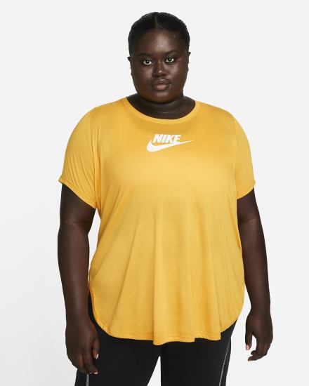 Camiseta Nike Sportswear Essential Tunic (Plus Size) Mujer Amarillo | HWUPY-4805