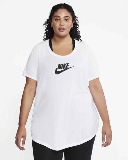 Camiseta Nike Sportswear Essential Tunic (Plus Size) Mujer Blancas Negras | JBGZS-3185
