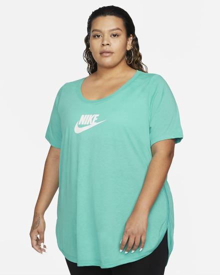 Camiseta Nike Sportswear Essential Tunic (Plus Size) Mujer Turquesa | ZFQVW-0314
