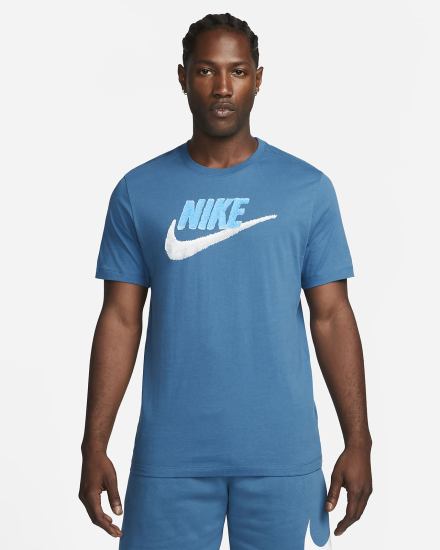 Camiseta Nike Sportswear Hombre Azules Oscuro Blancas | XTJMC-4678