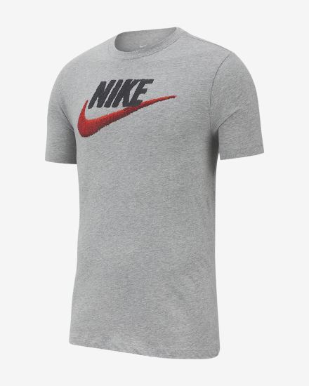 Camiseta Nike Sportswear Hombre Gris Oscuro Negras Rojas | OFQKD-4067
