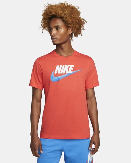 Camiseta Nike Sportswear Hombre Rojas Claro Blancas Azules Claro | SIKWJ-8392