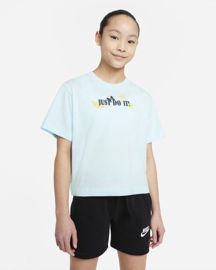 Camiseta Nike Sportswear Kids Boxy Niña Azules | CDMJF-1403