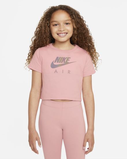 Camiseta Nike Sportswear Kids Crop Niña Rosas | ANZKP-8507