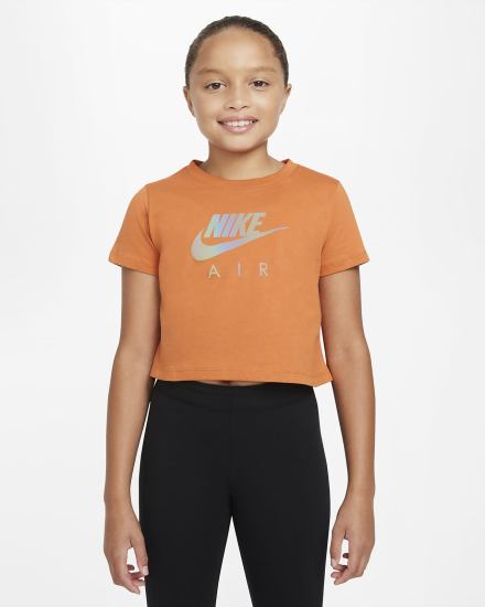 Camiseta Nike Sportswear Kids Crop Niña Marrones | UMBGO-2379