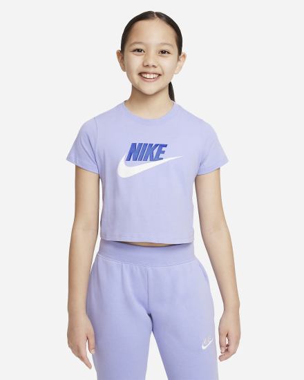 Camiseta Nike Sportswear Kids Cropped Niña Moradas | CKWFY-5913