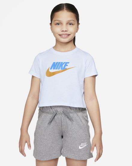 Camiseta Nike Sportswear Kids Cropped Niña Gris | EKSWV-7086
