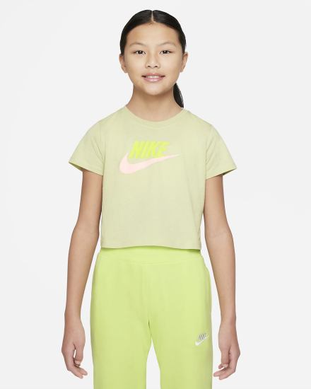 Camiseta Nike Sportswear Kids Cropped Niña Verde Oliva | IMAOD-6184