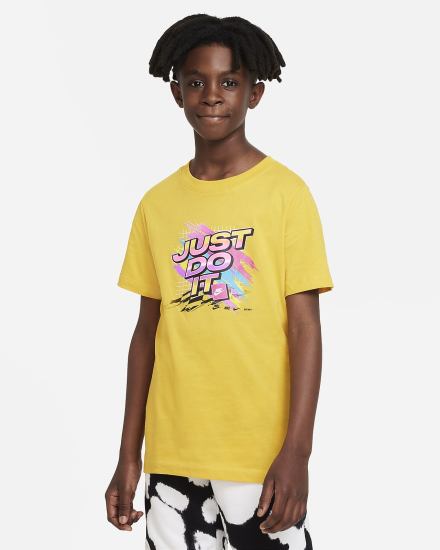 Camiseta Nike Sportswear Kids (Extended Size) Niño Amarillo | CTRIX-5648