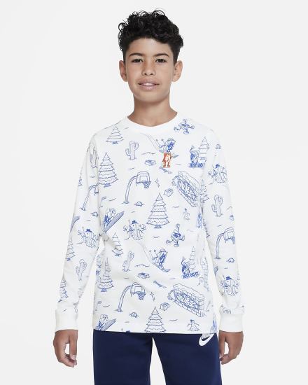 Camiseta Nike Sportswear Kids Long-Sleeve Niño Blancas | DSYPA-5382