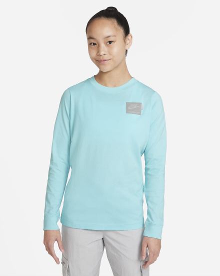 Camiseta Nike Sportswear Kids Long-Sleeve Niña Azules | FMLCK-4286