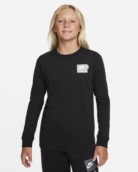 Camiseta Nike Sportswear Kids Long-Sleeve Niña Negras | HFNTM-9208