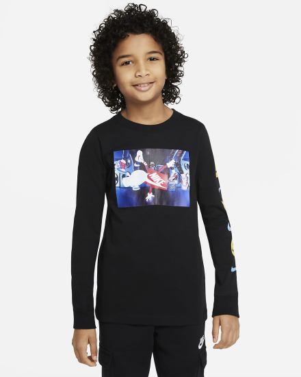 Camiseta Nike Sportswear Kids Long-Sleeve Niño Negras | OQFTM-8910