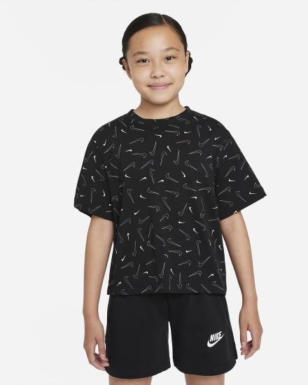 Camiseta Nike Sportswear Kids Niña Negras | QTAHX-4163