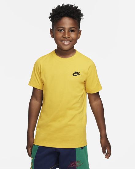 Camiseta Nike Sportswear Kids Niño Amarillo | CVQOM-6025