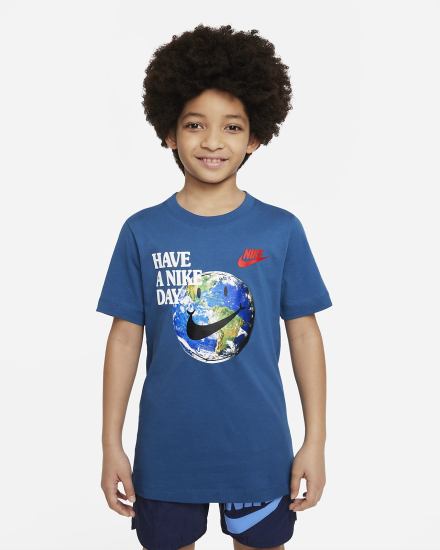 Camiseta Nike Sportswear Kids Niño Azules Oscuro | XFJSW-5413