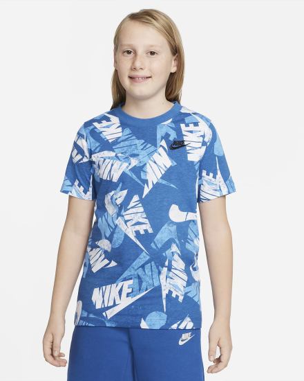 Camiseta Nike Sportswear Kids Niño Azules Oscuro | YDWGF-8695