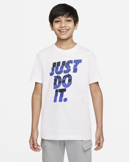 Camiseta Nike Sportswear Kids Niño Blancas | JVHST-8194