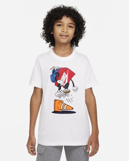 Camiseta Nike Sportswear Kids Niño Blancas | QFRES-7430