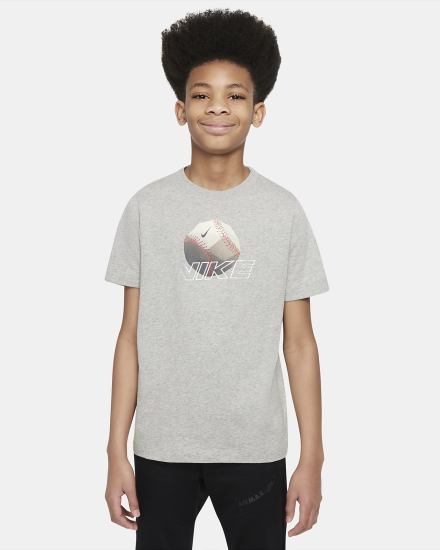 Camiseta Nike Sportswear Kids Niño Gris Oscuro | LOHYU-1847