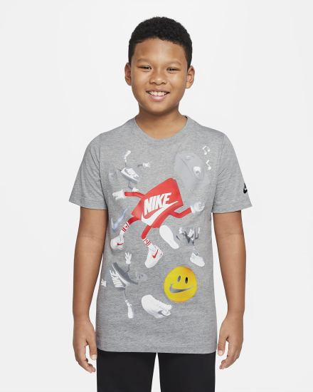 Camiseta Nike Sportswear Kids Niño Gris Oscuro | URZBS-0218