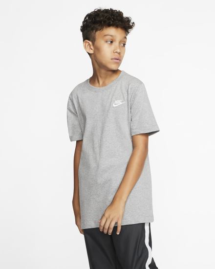 Camiseta Nike Sportswear Kids Niño Gris Oscuro Blancas | YZARW-1795