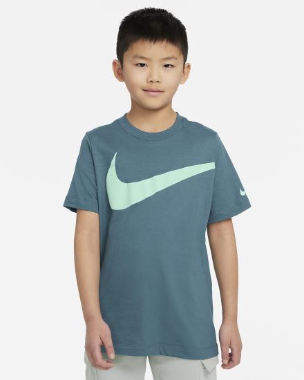 Camiseta Nike Sportswear Kids Niño Gris Verde | ZDHAB-8146