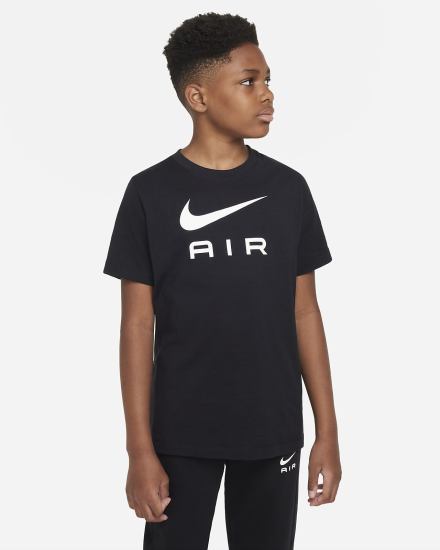 Camiseta Nike Sportswear Kids Niño Negras Blancas | MXTLB-7958
