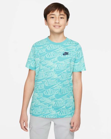Camiseta Nike Sportswear Kids Niño Turquesa Verde Menta | TIKVF-1092