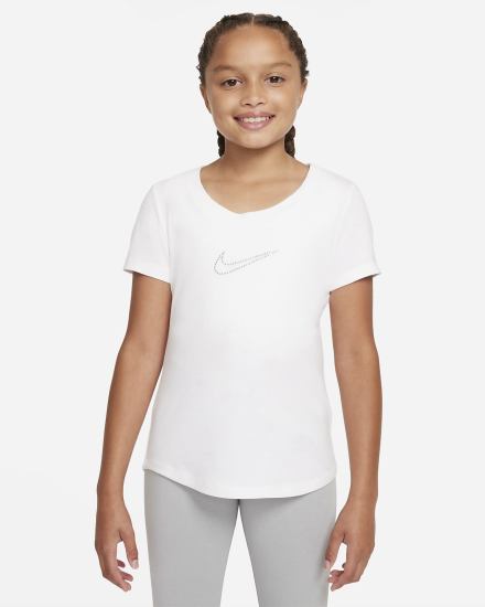 Camiseta Nike Sportswear Kids Scoop-Neck Niña Blancas | ENLDF-0768