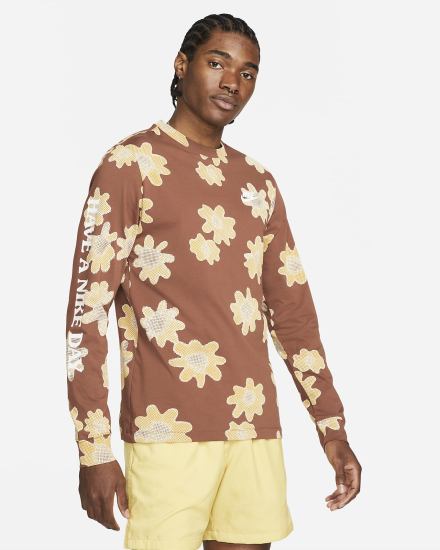 Camiseta Nike Sportswear Long-Sleeve Hombre Marrones | FLGBS-9576