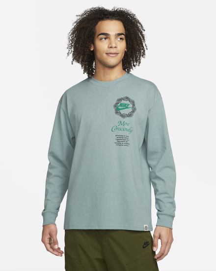 Camiseta Nike Sportswear Long-Sleeve Hombre Gris | OFUNH-2651