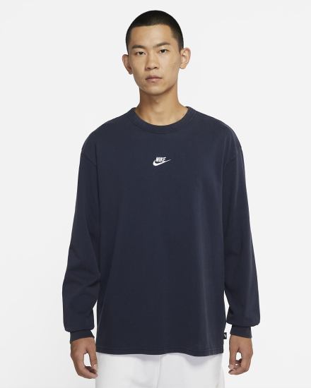 Camiseta Nike Sportswear Long-Sleeve Hombre Obsidian Blancas | OMYZC-3724