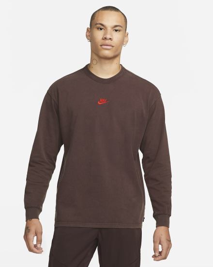 Camiseta Nike Sportswear Long-Sleeve Hombre Marrones Rojas | PSWET-1027