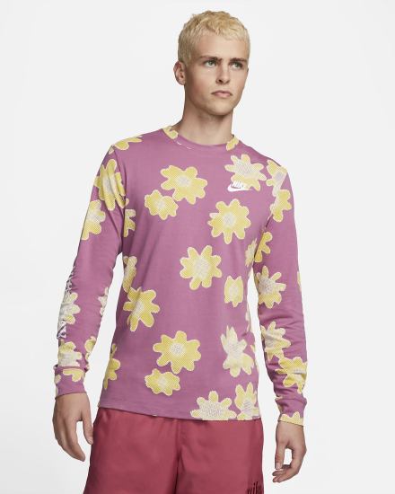 Camiseta Nike Sportswear Long-Sleeve Hombre Burdeos Claro | UKGCT-9482