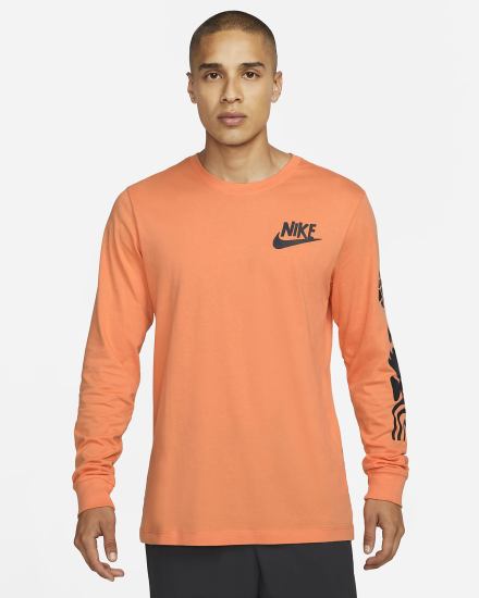 Camiseta Nike Sportswear Long-Sleeve Hombre Naranjas | WNUPE-7093
