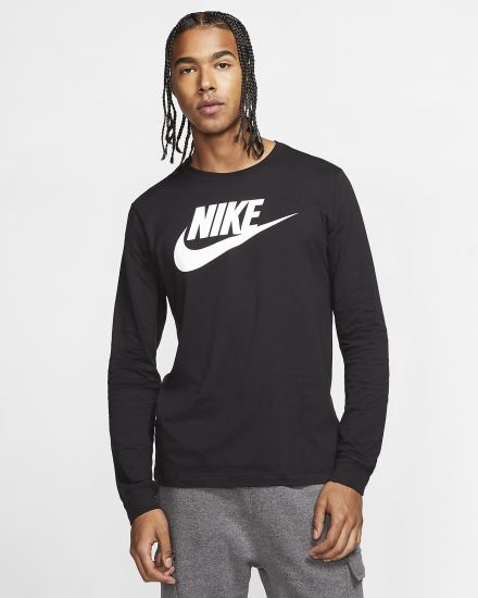 Camiseta Nike Sportswear Long-Sleeve Hombre Negras Blancas | XCOGB-6287