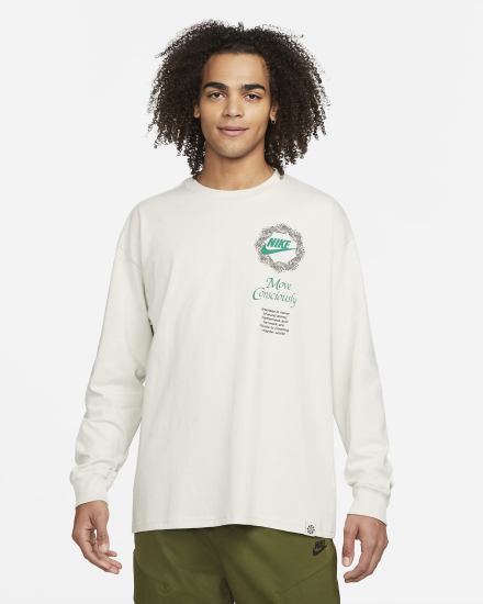 Camiseta Nike Sportswear Long-Sleeve Hombre Beige Claro | YOFNB-6710