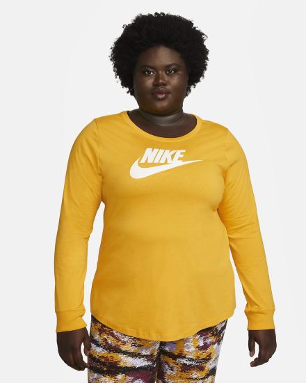 Camiseta Nike Sportswear Long-Sleeve Mujer Amarillo | EQMOV-9068