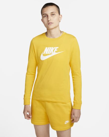 Camiseta Nike Sportswear Long-Sleeve Mujer Amarillo | RYION-6189
