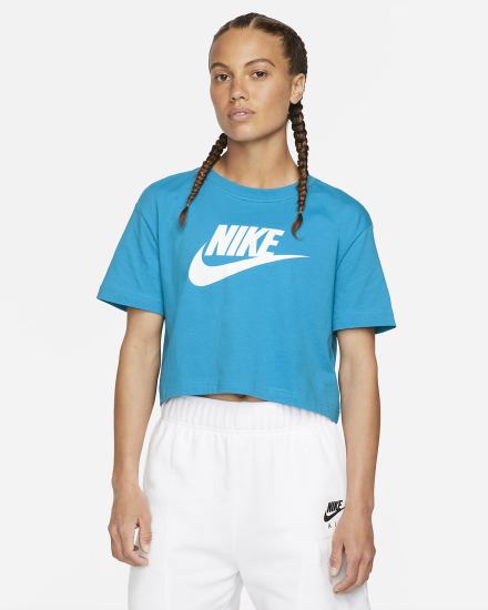 Camiseta Nike Sportswear (Plus Size) Mujer Azules Blancas | OFRCP-0597