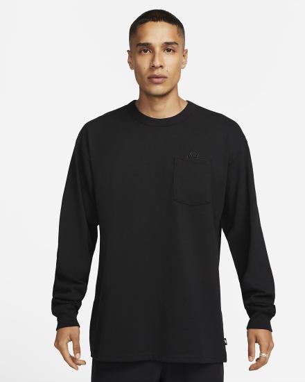 Camiseta Nike Sportswear Premium Essentials Long-Sleeve Pocket Hombre Negras | CGITW-6742
