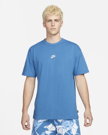 Camiseta Nike Sportswear Premium Essentials Hombre Azules Oscuro Beige Claro | PIKBD-7538