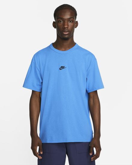 Camiseta Nike Sportswear Premium Essentials Hombre Azules Claro Negras | SNGKD-1603