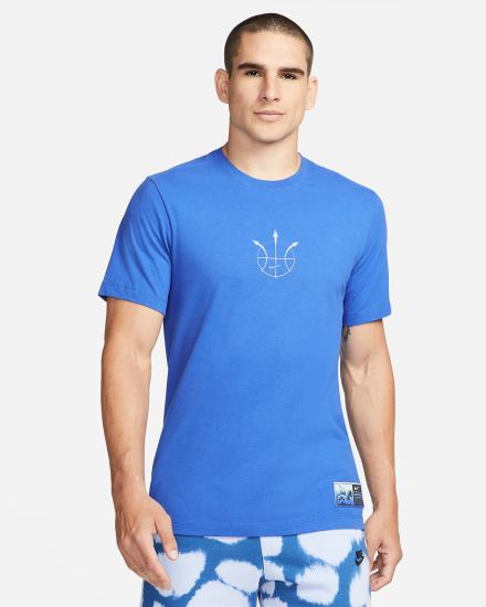Camiseta Nike Sportswear Summer Hoops Hombre Azul Real Blancas | QUSAR-1039